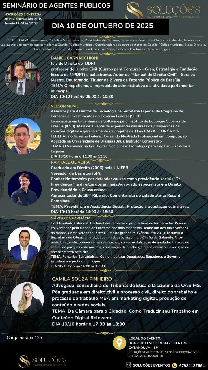 Arte do curso Seminário de Agentes Públicos