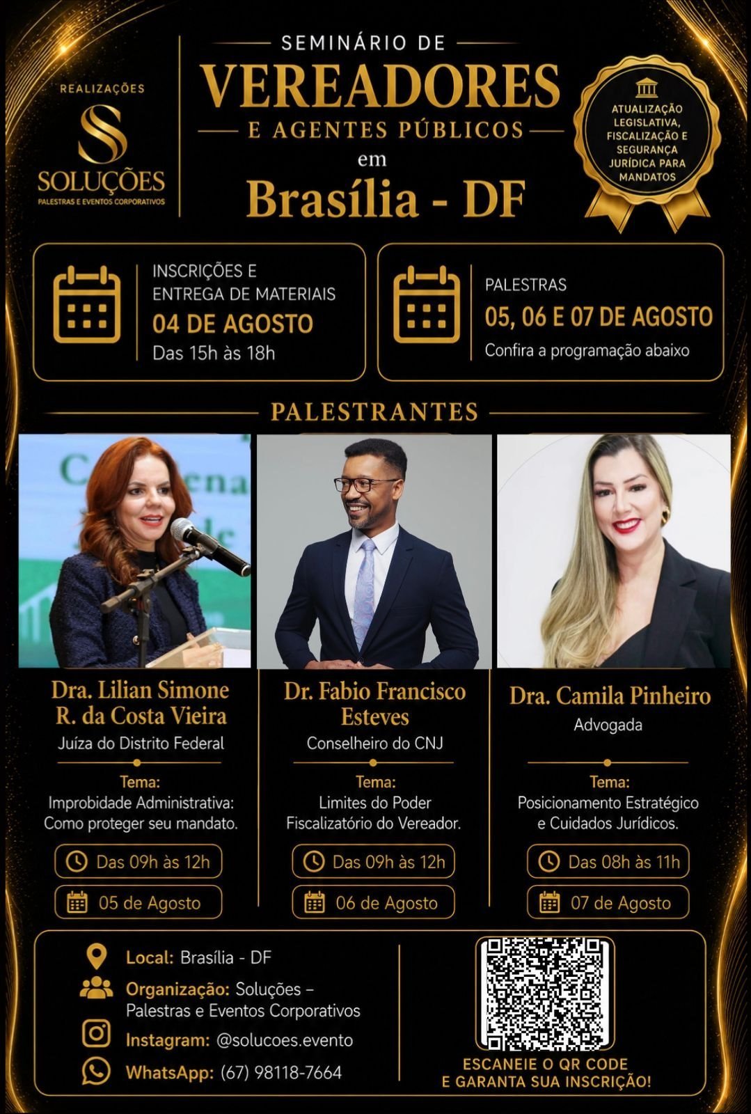 Arte do curso Seminário de Vereadores e Agentes Públicos